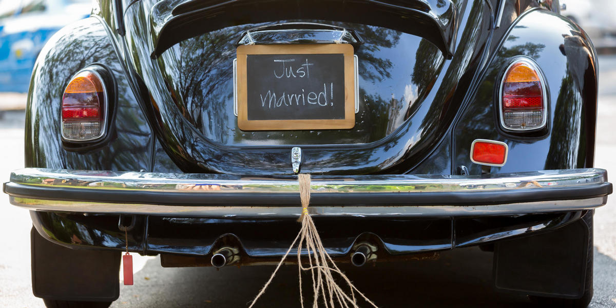 Just Married on Car